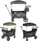 FableKids Bollerwagen Leo X2Lite mit Dach | 2 Sitzplätze | Faltbarer Transportwagen | Hecktasche | 5-Punkt-Gurt | 360° Räder | Fußbremse | inkl.Anti-Staub-Abdeckung | Oxford 600D | FossilGrau