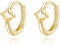 Reffeer Solid 925 Sterling Silver Star Huggie Earrings for Women Earrings Star Hoop Earrings Hypoallergenic (B-18K Gold Plated)