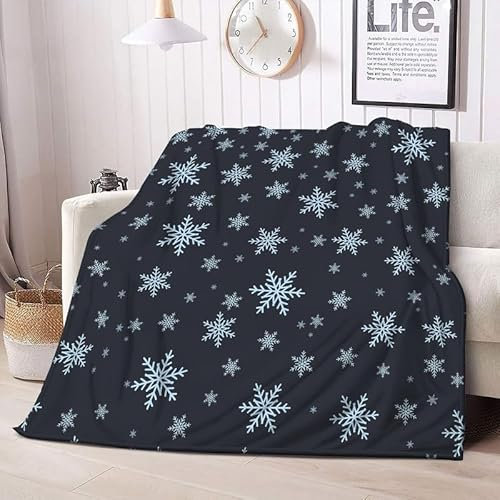 Kuscheldecke Flauschig Weihnachten Decke Sofa Fleecedecke, Warm Weich Wohndecke als Couchdecke Sofadecke Tagesdecke, Schneeflocke Wolldecke Flanelldecke für Bett Schlafzimmer Deko 130x150 cm