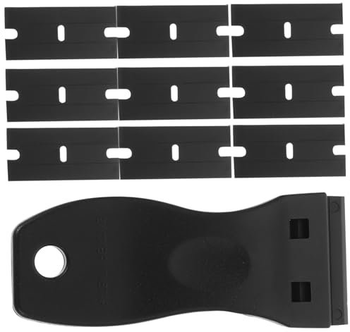 Housoutil 1ensemble Grattoir à Colle Plastique Avec Lames De Remplacement Outil De Retrait Adhésif Élimination Facile Des Résidus Pour Vitres Et Sensibles