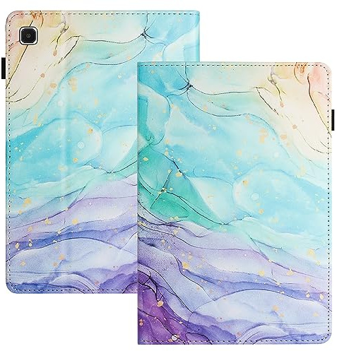 LSPCASA Housse Tablette pour Samsung Galaxy Tab A7 Lite 8.7 SM-T220/T225 PU+TPU Matérielle Coque Galaxy Tab A7 Lite Fonction Support Coque Tablette Samsung Tab A7 Lite Peinture à l'huile