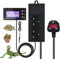 Bonlux Reptile Digital Thermostat 220V Heating/Cooling Temperature Controller with Timer, Day/Night Timer Plug Socket Temperature Controller for Incubator Greenhouse Brew Fan Refrigerator