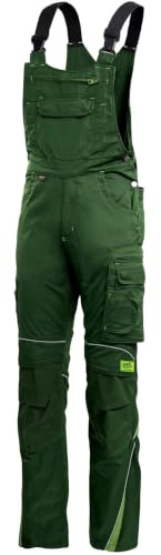TMG Kultworker Arbeitslatzhose Herren, robust, mit Kniepolstertaschen | Mischgewebe 260 g/m², elastische Träger mit Steckverschluss, Latztasche, Stiftefächer, Volumentasche, Kontrasteinsätze