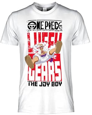 T-shirt T-shirt chapeau de paille Luffy Gear maillot adulte unisexe blanc., Blanc, XXL