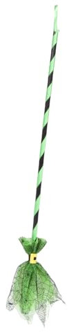 Rubies Scopa da strega con ragnatela verde per bambini, accessorio per costumi, accessorio, taglia unica, unisex, streghe, strega per Halloween, carnevale e feste