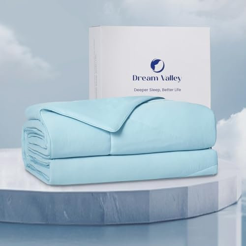 Dream Valley® Outlast® Kühldecke, NASA-Klasse Technologie Q-Max > 0,4 weich Selbstkühlende Decke, Aerocool™ Kühlende Decke für heiße Schläfer, Nachtschweiß, Eisblau, 269 x 228cm