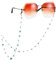 Yolev Grün Kristall Brillenkette Damen Stilvolles Brillenband Sonnenbrillenband Halter Stilvolles Maskenband für Männer und Frauen One Size