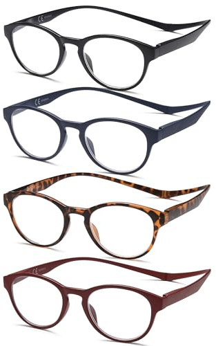 NEW VISION Lesebrille mit Magnetverschluss 4 PACK, Lesebrillen, Bequem Magnetverschluss, Reading Glasses NV3312, Lesehilfe für Damen Herren(4 GEMISCHTE FARBEN, 1.5, x)