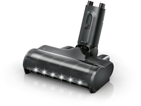 Bosch BHZUNGHF Spazzola con setole morbide e Luci LED per Pavimenti Duri, Adatta per Unlimited 10 e 9, Pulizia Delicata di Pavimenti Duri Sensibili, Nero