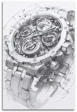 GLMHOK Poster mit mechanischer Uhr, Vintage-Stil, mechanisch, Ästhetik, Kunstwerk, dekoratives Gemälde, Leinwand, Poster, 30 x 45 cm