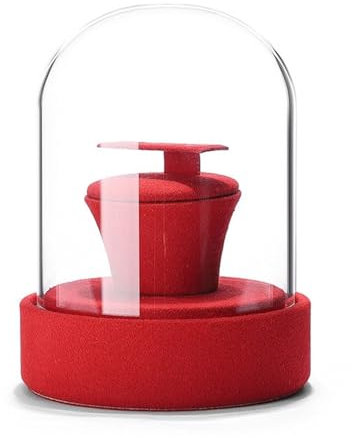 ZBIianxer Jewelry Display Stand with Glass Dome Stylish Accessories Showcase Rack Rings Necklaces Earrings Holder