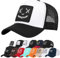Enwokran Baseballkappe Herren Quirky Bizarre Stickerei Hüte Unisex Hip Hop Trucker Caps Verstellbare Netzrückseite UV-Schutz Sport Reisen Draußen Sonnenschutz Hüte Baseball Cap (A_Schwarz Weiß)