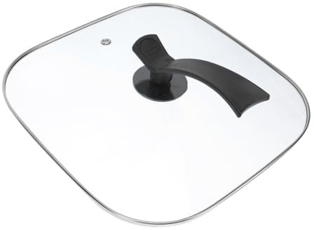 BESTOYARD Tapa Cuadrada De Vidrio Templado Para Ollas y Sartenes Multi-funcional y Transparente Compatible Con Cocina Eléctrica Inducción Cuidado Práctico Para Cocina Diaria
