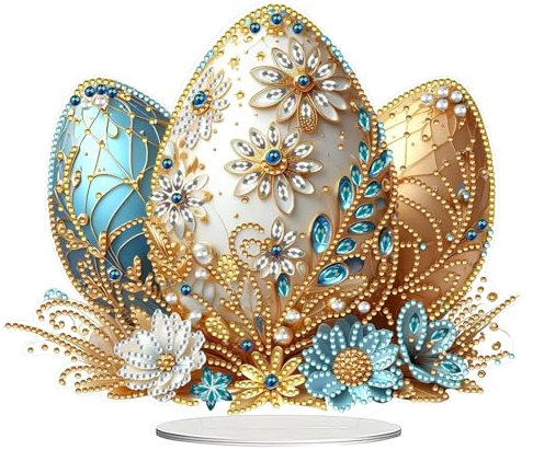 ACAREY Diamond Painting Ostern, Ostereier Diamant Painting, 5D Ostereier Diamant Malerei Ornamente, DIY Handgemachte Dekorative Ornamente, Ostern Diamond Painting für Ostern Tischdeko (B)