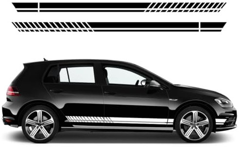 2 STÜCKE Auto Tür Streifen Aufkleber Vinyl Racing Style Aufkleber, für VW Golf 8 7 5 4 6 GTI MK8 MK7 MK5 MK6 MK4 Auto Zubehör