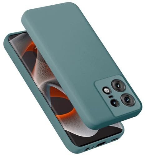 Cadorabo Hülle kompatibel mit Motorola Moto Edge 50 Pro Hülle Silikon Handyhülle für Moto Edge 50 Pro Case aus flüssigem Silikon- Kratzfeste und stoßfeste dünne TPU Schutzhülle - Liquid GRÜN