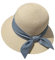 Starblazia Sombreros Mujer Plegable Verano Gorros Proteccion Solar Playa Sombrero ala Ancha Visera Mujer Sombreros de Paja UPF 50+,Beige + Aazul Banda