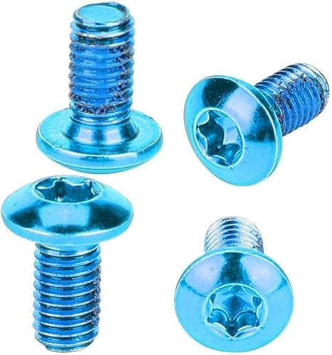 Risegun Vis à disques de frein de vélo, vis à disque de frein pour VTT, vélo de route, VTT Tête T25 (bleu)
