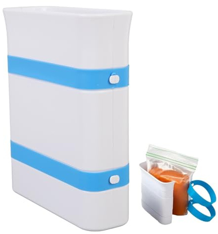 Gsycle Freezer Food Block Maker, Easy To Fill Stands Vertically Silicone Soup Freezer Container for Food Storage Bags, 6 x 18.5 x 21.8cm