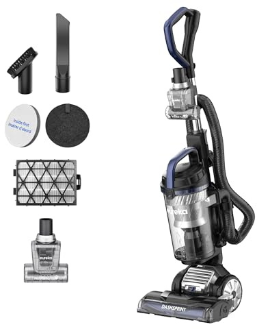 Eureka Upright Vacuum Cleaner for Carpet and Hard Floor,Powerful Vacuum with Dual Cyclone Suction,Swivel Steering,Anti-Tangle,Large Dust Cup,NEU612BL, Blue