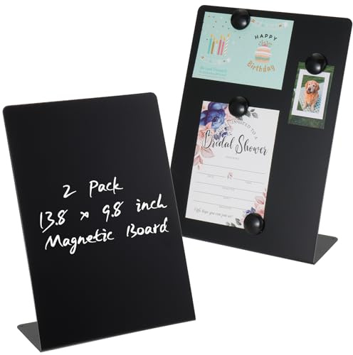 2 Stück Magnettafel Magnetboard,35 x 25 cm Metall Magnettafel Magnetwand,Magnetische Metalltafel für Notizen und Fotos, Magnetwand Kreidetafel für küche Tischplatte,Heimbüro
