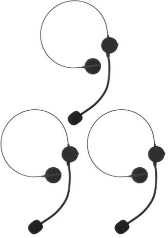 Spielzeug Mikrofon Headset Requisite 3 Stück aus Kunststoff Schwarz | Cosplay Kostümzubehör für Party und Halloween, Hohe Simulation, Leicht zu Tragen