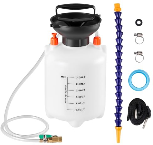 VEVOR Bomba de Líquido de Transmisión Manual 3 L, Dispositivo de Llenado para Aceite de Transferencia, con Manguera 120 cm y Accesorios, Tanque HDPE, Herramienta para Extracción y Relleno de Fluidos
