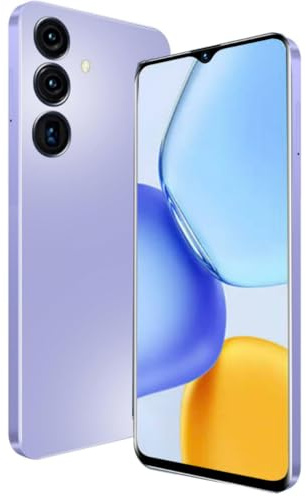 FOXIONO Smartphone ohne Vertrag, 16GB Speicher, 6,52 Zoll HD+ Display, 4000mAh Akku, Android Handy in Violett mit Triple-Kamera (Violett-1)