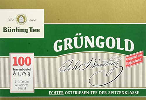 Bünting Tee Grüngold Echter Ostfriesentee 100 x 1.75 g Beutel (1 x 175 g)