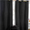 Homescapes 2er Set eifarbige Ösen Gardinen je B137 x L228 cm aus 100% Baumwolle, blickdichte Vorhänge/Dekoschals/Ösenvorhänge für Wohnzimmer oder Küche, schwarz