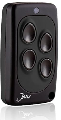 Telecomando universale Jane Q quarzato 30,900 Mhz , 5 colori radiocomando disponibili 4 canali, compatibile con Came TOP304 Tasti verdi, Came TOP3022 tasti grigi, Aprimatic TG3 TG4M tasti arancio, Novotecnica Bit V2, Bit VT4, Sea 30,900 tasti verdi (nero nero)