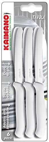 Kaimano KTS031106W Italicus 6 Coltelli da Tavola, Bianco