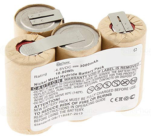 cellePhone batería Ni-MH para Vileda AS-193E9A (reemplazado 4SC3000) - 3000mAh / 4,8V