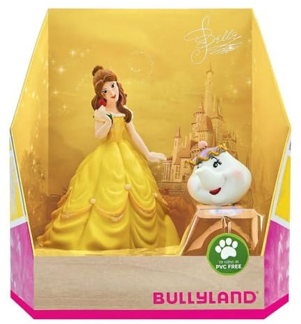 Bullyland 13436 - Spielfiguren Set Belle und Madame Pottine aus Walt Disney Die Schöne und das Biest, detailgetreu, ideal als kleines Geschenk für Kinder ab 3 Jahren