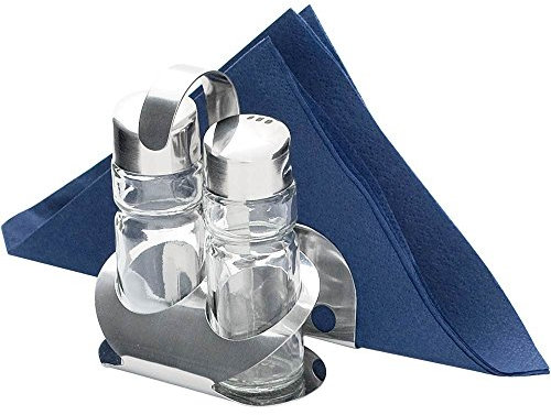 Stalgast Menage 2-teilig, Salz/Pfeffer, mit Karten-/ Serviettenhalter, Höhe 115 mm