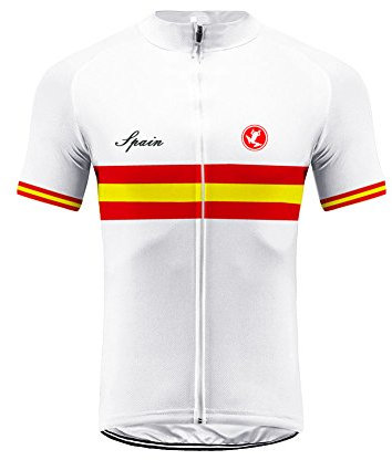 UGLY FROG Camisetas de Ciclismo de Manga Corta de Hombres Respirables Tops para Bicicleta, Motorista, Bicicleta Bandera Española GQX07