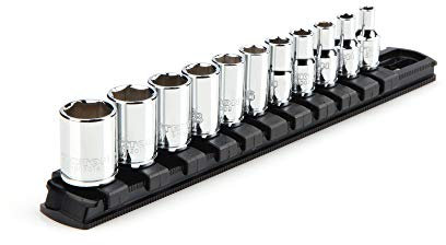 TEKTON 1/4 Inch Drive 6-Point Socket Set with Rail, 11-Piece (5/32-9/16 in.) | SHD90101