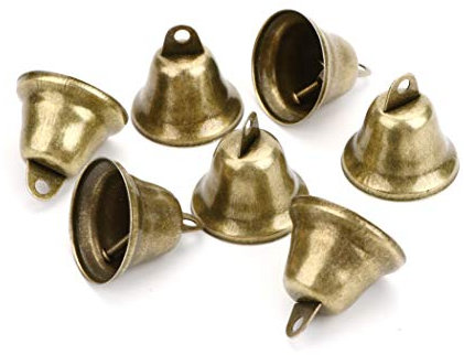 Eowpower Glöckchen, 38 mm, Vintage-Stil, Bronze-Stil mit Glöckchen, für Hundetürklingel-Training, Hausbrechen, Herstellen von Windspielen, Weihnachtsglocke, 35 Stück