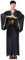 Black Sugar Kimono Japonais Chinois Traditionnel Homme Samouraï Déguisement Noir Dorée Cosplay Tunique Longue S(36) M(38) L(40) XL(42) XXL(44) 3XL(46) (M)