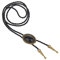 LIANCHI Western-Bolo-Krawatte für Damen und Herren, Indianer-Leder, Schwarz, Ellipse Brone, 70 cm