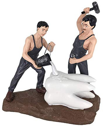 Huili Handgemalte Skulptur Figur - Zahnarzt Figur - Zahnarzthelfer Ornament Zähne Dental Extraction Crafts Clinic Dekorationen Weihnachtsbaum Ornament Spielzeug