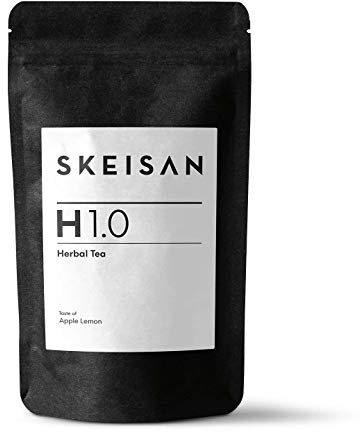 SKEISAN H 1.0 Apple Lemon Kräutertee lose im Nachfüllpack 60 g, koffeinfreier loser Kräutertee mit Apfel & Zitrone, natürliche Vitalstoffe, belebend & erfrischend, vegan, ohne Zusätze