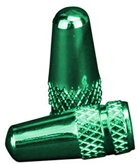 Fahrrad Ventilkappe SV DV 2er Set Aluminium Rennradventil (Grün)