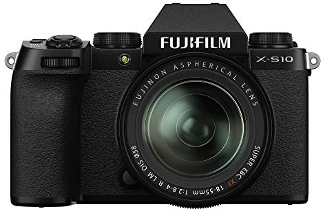 Fujifilm X-S10 Mirrorless Digital Camera, Black, with XF18-55mmF2.8-4 R LM Optical Image Stabiliser Lens