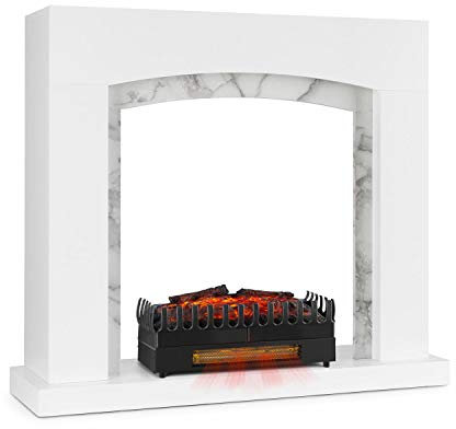 KLARSTEIN Studio Frame II Marco de Chimenea + complemento para Kamini FX, diseño clásico, MDF, fijación a la Pared, 93,5 x 87,5 x 30 cm, Accesorio para Chimenea: 1000/2000W, Blanco