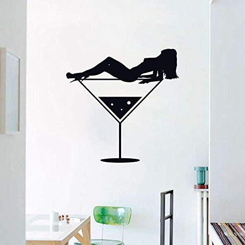 NSRJDSYT Getränke Dekor Wandaufkleber Alkohol Gläser Flasche Weinglas Wandtattoo Bar Dekoration Vinyl Lebensmittel Fenster Aufkleber handgefertigt 30x30cm