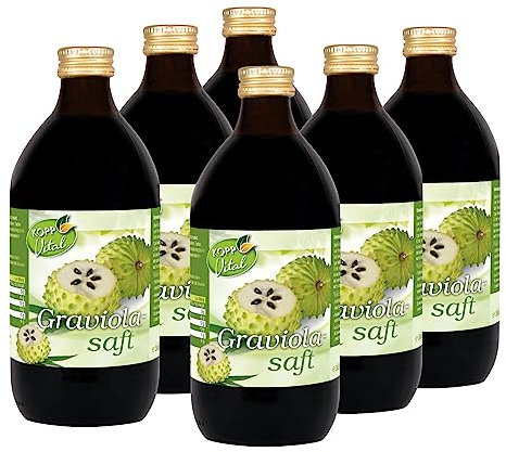 KOPP Vital® Graviolasaft | Direktsaft aus Handsammlung | 6 x 500 ml | Naturtrüber Direktsaft | Naturprodukt | hochwertiger Glasflasche