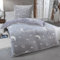 Kuscheli® Teddy Plüsch Bettwäsche 135x200, Sterne Kinder-Bettwäsche die im Dunkeln leuchtet Winter Fleece Set Cashmere-Touch Bettbezug, Farbe:Grau