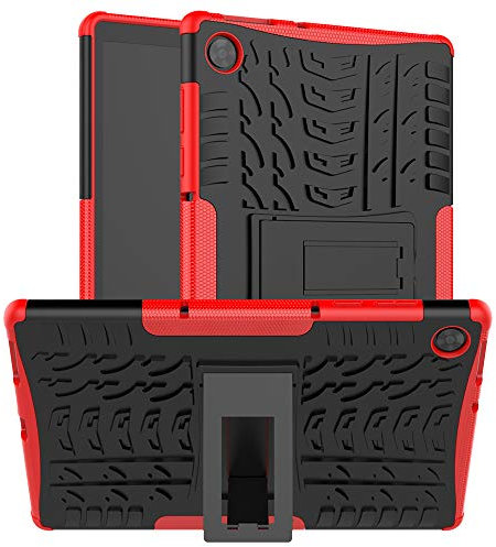 Kemocy Funda para Lenovo Tab M10 HD 2nd Gen TB-X306F/TB-X306X, Carcasa en PC y TPU con Soporte Protección para Lenovo Tab M10 HD 2nd Gen 10,1 Pulgadas Tablet,Rojo