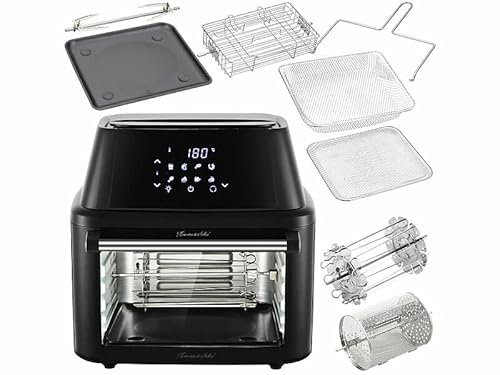 Rosenstein & Söhne Heißluftfritteuse: Digitale XXXL-Heißluft-Fritteuse & Umluft-Backofen, 8 Programme, 16 l (Mini Ofen, Dörrautomat, integrierter)